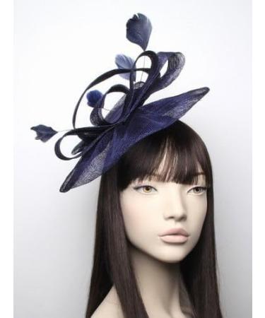 Arranview Jewellery Large navy blue fascinator with feathers on aliceband - Buy Online on GoSupps.com