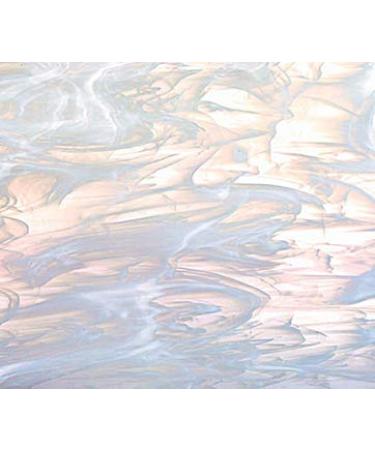 Oceanside Fusible Art Glass Sheet - Clear/White Wispy - 96 COE - 8" X 12" (.67sf) By Stallings Stained Glass