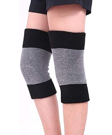 2 Pairs Unisex Cotton Knee Brace Pads - Warm Thermal Support Leggings for Sports & Fitness | Black & Gray - Buy Online on GoSupps.com