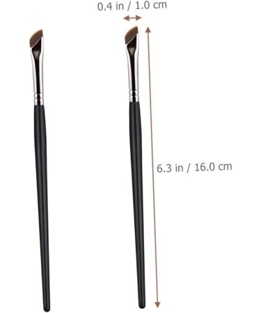 Outanaya 2pcs Eyebrow Brush Thin Eyeliner Brush Cosmetic Blending Brush Angled Eyeliner Brush Wood - Buy Online on GoSupps.com