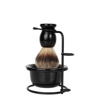 Bggiwy men's rasier brushes foam shell hairdressing salon facial bar cleaning razor brush set cording rasier holder simply 11x13cm black