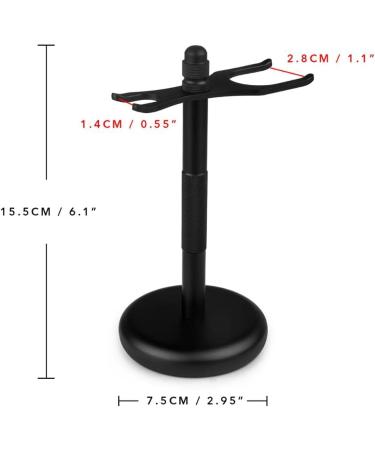 Shop Lefeda Men's Shaving Brush & Holder | Black Stainless Steel | 15.5 cm Fashionable Design | International Shipping - Buy Online on GoSupps.com