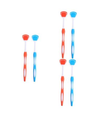 Minkissy 6 STK Tongue cleaning brush Tool Tongue Scarf scratches Tongue brushes Portable tongue cleaner tongue cleaning scrap Single Support adult nanoplastic blue orangex3st 19.5x3x0.6cmx3pcs