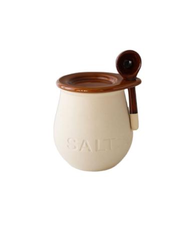 WALFREW Spice Jars Ceramic Salt Pavilion Salt Sugar Sugar Seasoning Container Condiment Organizer Spice Container Large Capacity (Salt)