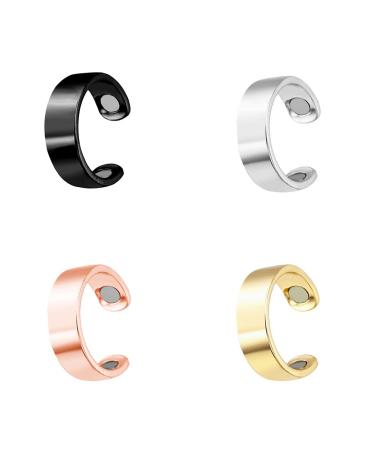 4 pieces lymphatic drainage Magnetring copper magnet rings opening adjustable for men and women lymphatic drainage magnetic ring magnetic ring for losing weight magnetic copper ring for arthritis
