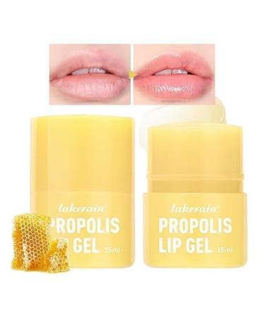 SHEEPFLY Propolis Lip Gel Honey Lip Butter Hydrating Overnight Lip Balm 12hrs Long-lasting Moisture Sanitary Twister (2 Pack)