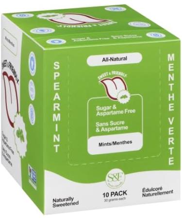 Sweet and Friendly Mints Pack of 10 - KETO AND VEGAN/GLUTEN FREE/DIABETIC FRIENDLY/SUGAR FREE/TOOTH FRIENDLY (5 Spearmint) Spearmint 5 - Buy Online on GoSupps.com