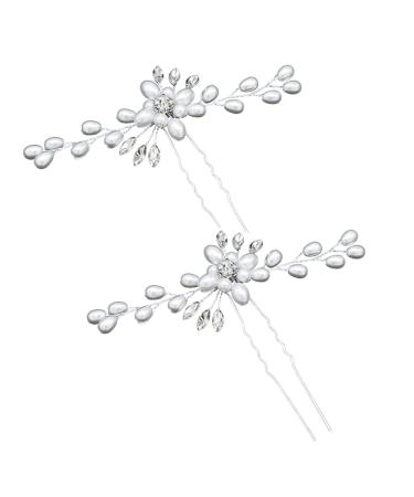 Buy Tucireat 3-Piece Hair Jewelry Set | Bridal & Wedding Hair Accessories | Silver Flower Hairpins & Pearl Clips for Bride & Communion - Buy Online on GoSupps.com