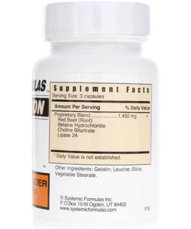 Systemic Formulas Lb Liver/Gall Bladder 60 Capsules Bio Function #61. Liver + Gall Bladder Support Portal Duct Function Supplement. Contains Red Beet Root Powder. - Buy Online on GoSupps.com