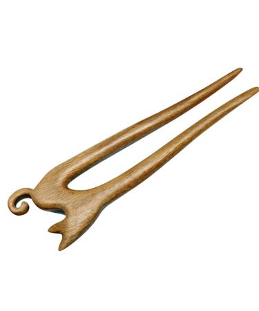 Lurrose Hairpin Chinese hair stick French Hair chinese wooden hair stick hanfu hair stick wedding hair stick bridal hair accessories women wood hair fork bride China cheongsam Sandalwood Yellow