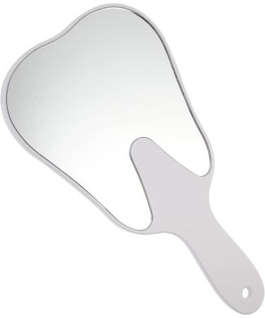 High Definition Tooth Shaped Handheld Mirror - Cute Makeup Mirror with Handle for Women, Men, Girls, Kids - White - Buy Online on GoSupps.com