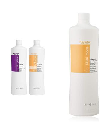 Fanola no yellow anti-yellow shampoo + Nutri Care Conditioner-2000 ML & Nutri Care Shampoo Ristrutt 1000ml bundle with Nutri Care Shampoo 1000ml