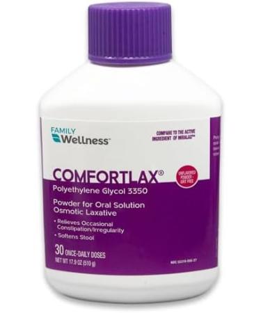 Healthy Living Family Wellness Polyethylene Glycol 3350 Powder Osmotic Laxative Relieves Occasional Constipation Stool Softener Unflavored 30 Dose - Buy Online on GoSupps.com