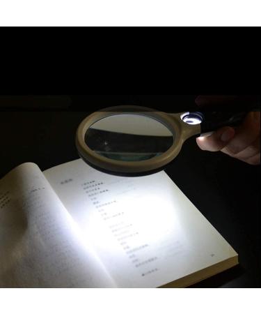 Magnifying Glass with Led Lighted Magnifying for Handheld Reading at Night 10X High Definition Optical Lens for Reading Hobby Observation White Lofty Ambition - Buy Online on GoSupps.com