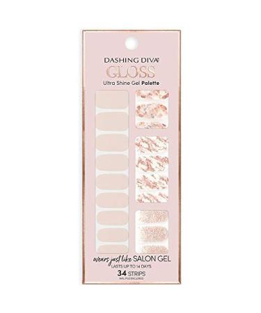 Dashing Diva Gloss Ultra Shine Gel Nail Strips 34 Strips & Nail File (Crystal Clear)