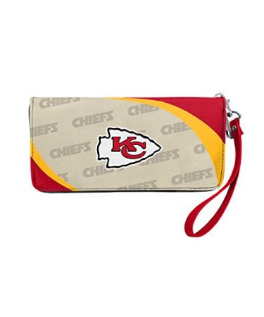 Littlearth womens NFL Kansas City Chiefs Curve Zip Organizer Wallet, Team Color, 8" x 4" x 1"