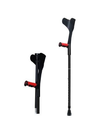 GHFTCCF Forearm Crutches Adult Ergonomic Adjustable Heavy Duty Non-Slip Open Cuff Crutches Aluminum Alloy Folding Lightweight Crutches Black/Pink/Blue 2 Units (Blue)