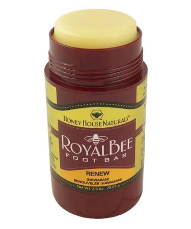 Honey House Naturals Royal Bee Foot Bar 2.5 oz Twist Up Tube - All Natural Moisturizing & Odor Eliminating, Essential Oil Infused - Made in USA (Relax) - 1 Pack - Buy Online on GoSupps.com