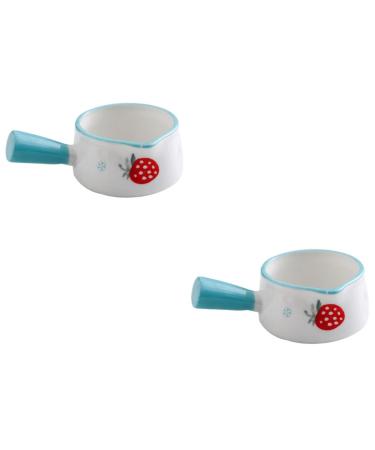 Milisten 2pcs Condiment Bowls Coffe Creamer Coffee Creamer Pourer Appetizer Storage Butter Warmer Saucepan Sauce Plate Gravy Jug Sweet Sour Sauce Food Dispensers Dishes Mini Heater Ceramics 9.5 6cmx2pcs Sky-bluex2pcs