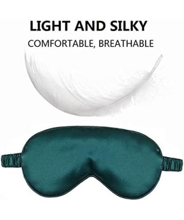 Silk Satin Sleeping Eye Mask - Dark Green Sleep Mask for Men & Women | Soft Breathable Blackout Eye Cover | Perfect Travel & Wedding Gift - Buy Online on GoSupps.com