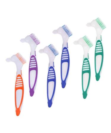 8 pieces of prosthesis brush brush for prostheses prosthesis toothbrush hygienic prostheses cleaning set for restorative care - multi -layer bristles and esrgonomic rubber racks (4 colors)