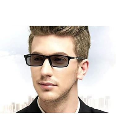Buy MINCL Men's Square Black Frame Photochromic Reading Glasses | Fashionable Transition Sunglasses (Black 2.0) - International Shipping Available - Buy Online on GoSupps.com