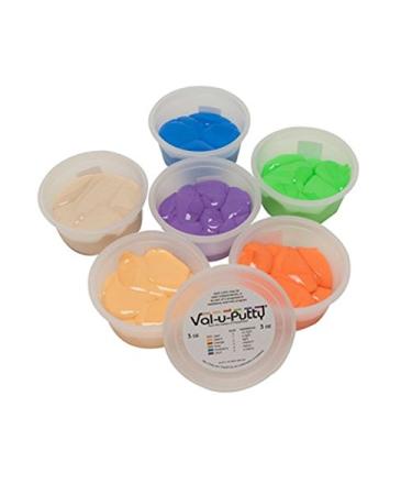 10-3916 Exercise Putty Set 3 oz. Capacity Pear/Peach/Orange/Lime/Blueberry/Plum