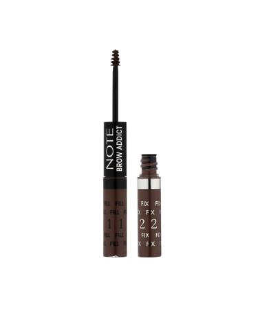 COSMETIC NOTE - Brow Addict 2 in 1 Eyebrow Pencil and Brush | Thin and Thick Eyebrow Pencil | Waterproof Eyebrow Pencil and Mascara | Natural Look Effect Dark Brown