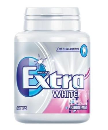 Wrigley's Extra White Bubblemint Gum Bottle (6 x 46 Piece) Lasting Refreshing Flavour Helps Prevent Bad Breath
