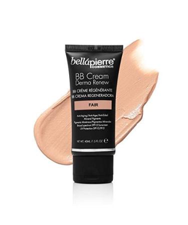 bellapierre BB Cream Derma Renew SPF 15 | 4-in-1 Concealer, Foundation, & Moisturizer | Anti-Aging Formula to Prevent Fine Lines and Wrinkles | Non-Toxic and Paraben Free | 1.5 Oz - Fair