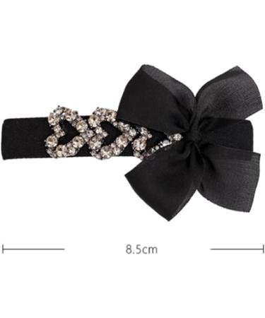 Hair Barrettes for Women Female Love Rhinestone Fabric Bow Hair Clip Hair Accessories 1 count (Pack of 1) Black - Buy Online on GoSupps.com