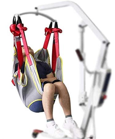 HNYG Hoyer Lift Sling with Head Support, Medical Patient Lift Slings Large with Commode Opening, Full Body Mesh Transfer Lift Sling, Shower Sling Toilet Sling for Elderly & Patient up to 510 lbs