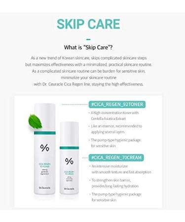 Dr.Ceuracle CICA Regen 92 Toner & 70 Cream - Soothing Skincare for All Skin Types | International Shipping Available - Buy Online on GoSupps.com