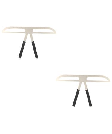 FRCOLOR 2pcs Molds Eyebrow Template Stencils Kits Eyebrow Ruler Tool Stainless Steel Eyebrow Shape 1 count (Pack of 1) As Shownx2pcs