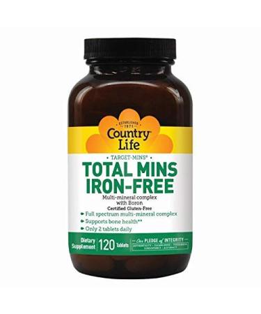 Country Life Target-Mins Total Mins Iron-Free 120 Tablets
