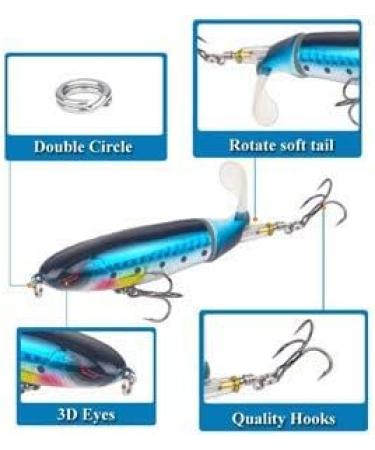 Nuguri Topwater Fishing Lures Set - Whopper Plopper Bass Lures with Floating Rotating Tail - Hard Bait Hook for Freshwater and Saltwater Fishing - Buy Online on GoSupps.com