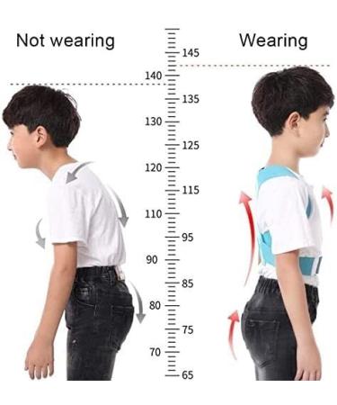 Shoulder & Lumbar Support Belt Breathable Posture Corrector for Kids Comfortable Back Adjustable Correction Belt for Better Posture Pink Medium(Blue) - Buy Online on GoSupps.com