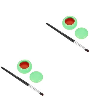 PRETYZOOM 2Pcs Lipstick Blush Eyeshadow Compact Blusher Safe Blusher Multifunctional Blusher Delicate Blusher Natural Blusher Creative Blusher Eyeshadow Cheek Blusher