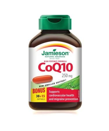 Jamieson CoQ10 250 mg formula 45 softgels