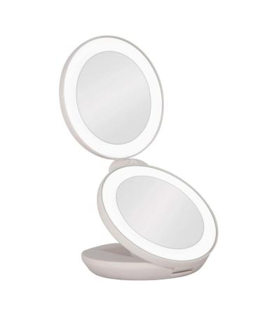 Zadro 4.5 Round LED Compact Mirror 10X/1X Travel Mirror with Lights and Magnification 3 AAA batteries LED Makeup Mirror White