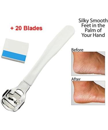 ROSENICE Stainless Steel Callus Plane with 20 Blades - Professional Foot Care Tool for Smooth Skin | Shop Internationally - Buy Online on GoSupps.com