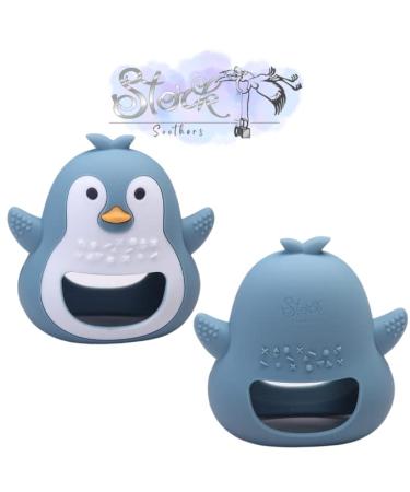 Stork Soothers Anti-Drop Penguin Teething Toy for Babies 6M+ - Blue | BPA-Free Silicone | Helps Soothe Gums & Aid Motor Skills Development - Buy Online on GoSupps.com