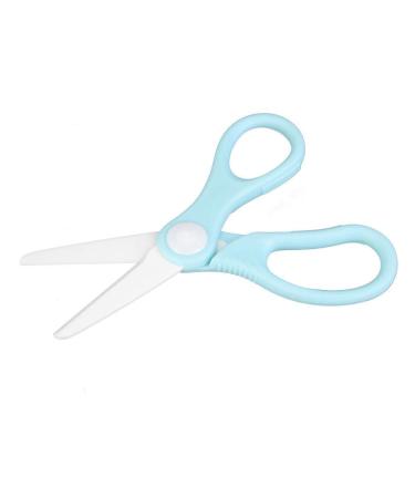 Fdit Portable Ceramic Baby Food Scissors Shears with Cover (Blue)