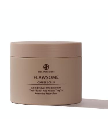 Flawsome 100% Natural Organic Arabica Ground Coffee Cellulite Reducing Body Scrub by Skin and Senses (11.5oz) With Vitamin E Carrot Seed Oil and Coconut Oil