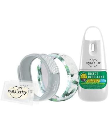 Para'Kito Mosquito Bonus Pack: 2 Wristbands + 2 Refills (Grey/Pineapple) + Repellent Spray - Buy Online on GoSupps.com
