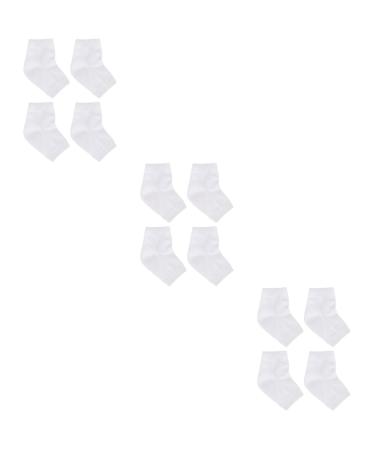 6 Pairs Heel Socks Dry feet Socks feet Repair Socks feet Cracked Socks Heel Protector Socks Gel Foot Socks Heel Moisturizing Socks Gel Socks Sleeve Men and Women Anti-Crack White