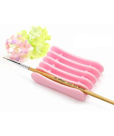 3 Colors Optional Equipment for Manicure School Nail Art Pen Display Tools Gel Nail Polish Stand Brush Holder Nagels Spulletjes - (Color: Rose Red)