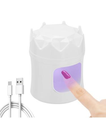 Mini High-Efficiency UV Nail Lamp - Quick Drying Dual Light Source Type-C Powered - Perfect for On-The-Go Nail Art(White)