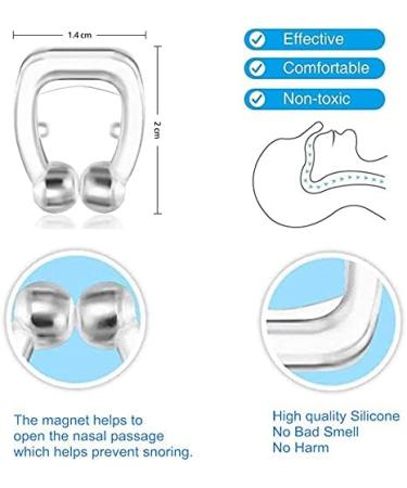 Silicone Magnetic Anti Snoring Clips - Set of 4 | Snore Stopper Nasal Dilator for Men and Women - White - Buy Online on GoSupps.com