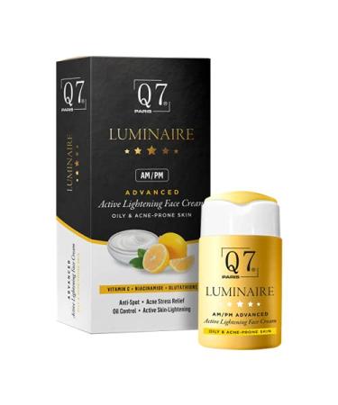 Q7 Paris Luminaire AM/PM Advanced Lightening Face Cream | Vitamin C Niacinamide Glutathione Formula for Sensitive Oily and Acne-Prone Skin | Active Lightening Face Cream - 30ml